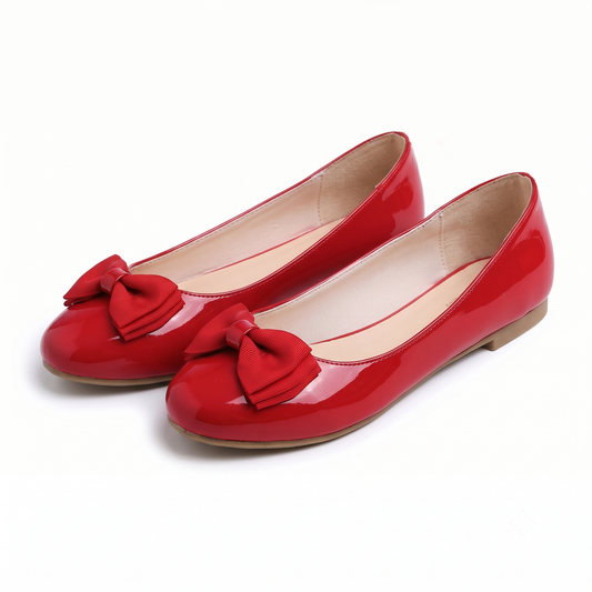 Feversole Women's Round Toe Cute Bow Trim Ballet Flats