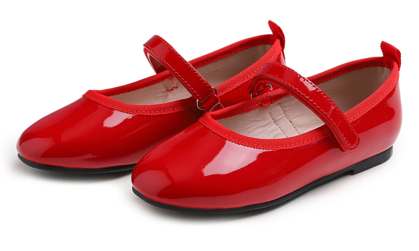 Feversole Girls Cute Dress Mary Jane Shoes Soft Party Holiday Ballet Flats Patent Vegan Leather