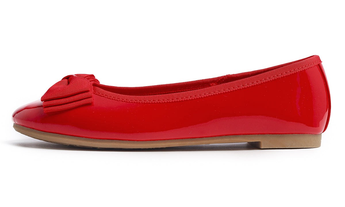 Feversole Women's Round Toe Cute Bow Trim Ballet Flats Dolly Shoes