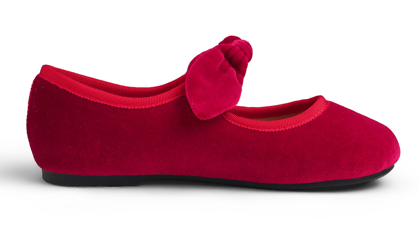 Feversole Girls Cute Dress Mary Jane Shoes Little Kids Casual Buckle Strap Flats Velvet Bow Elastic