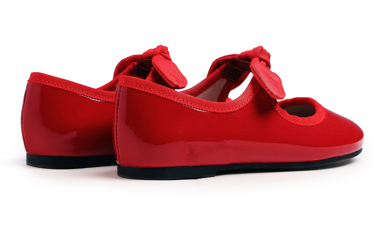 Feversole Girls Cute Dress Mary Jane Shoes Little Kids Casual Buckle Strap Flats Vegan Leather Bow Elastic