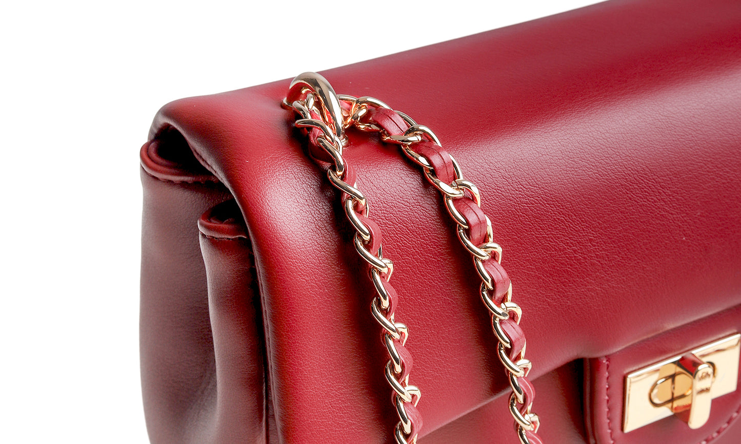 Feversole Crossbody Bag Vegan Leather Women Retro Small Saddle Satchel Shoulder Bag Tote With Long Adjustable Strap