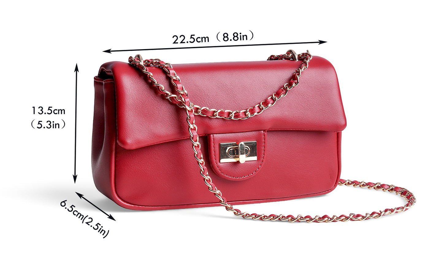 Feversole Crossbody Bag Vegan Leather Women Retro Small Saddle Satchel Shoulder Bag Tote With Long Adjustable Strap