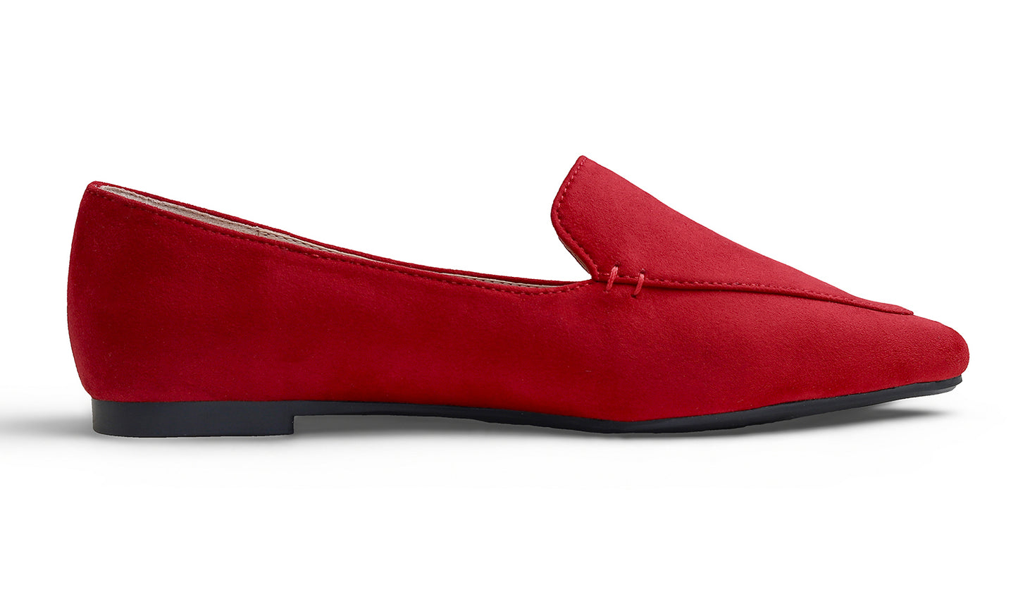 Feversole Women's Loafer Flat Pointed Fashion Slip On Comfort Driving Office Shoes Suede