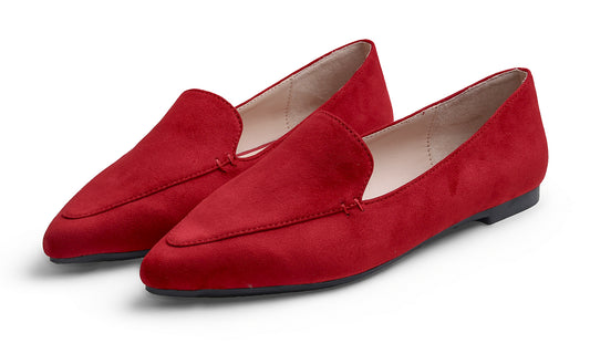 Feversole Women's Loafer Flat Pointed Fashion Slip On Comfort Driving Office Shoes Suede