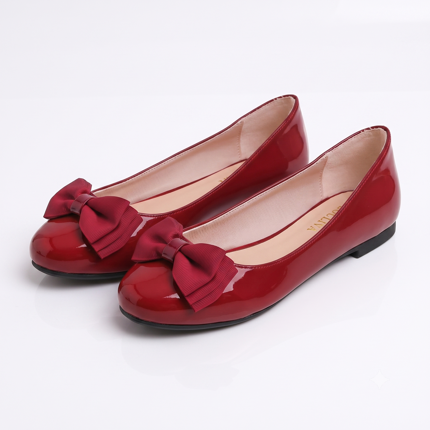 Feversole Women's Round Toe Cute Bow Trim Ballet Flats