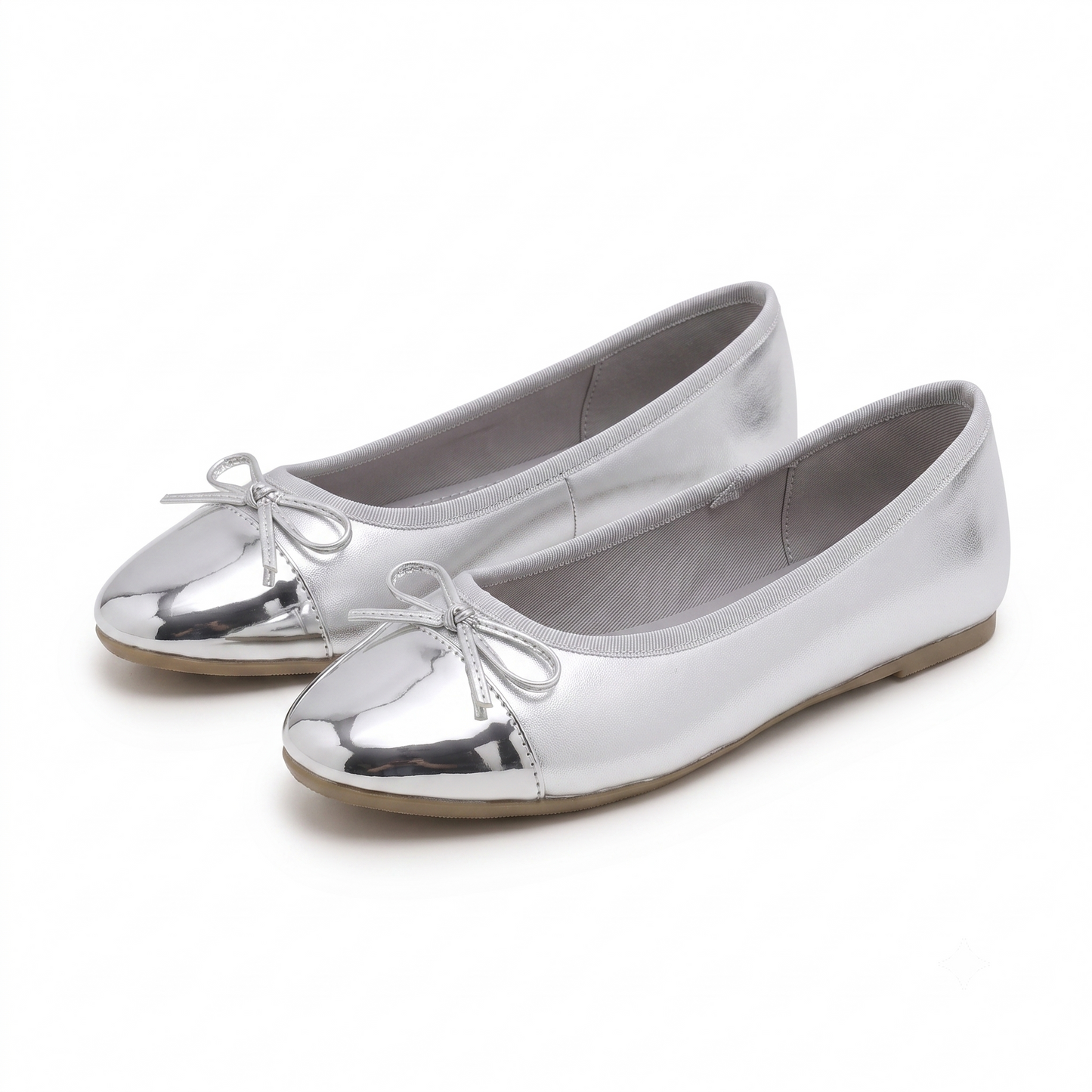 Feversole Women's Bow Tie Fashion Dress Slip On Shoes Round Toe Ballet Flat Patent Toe Cap