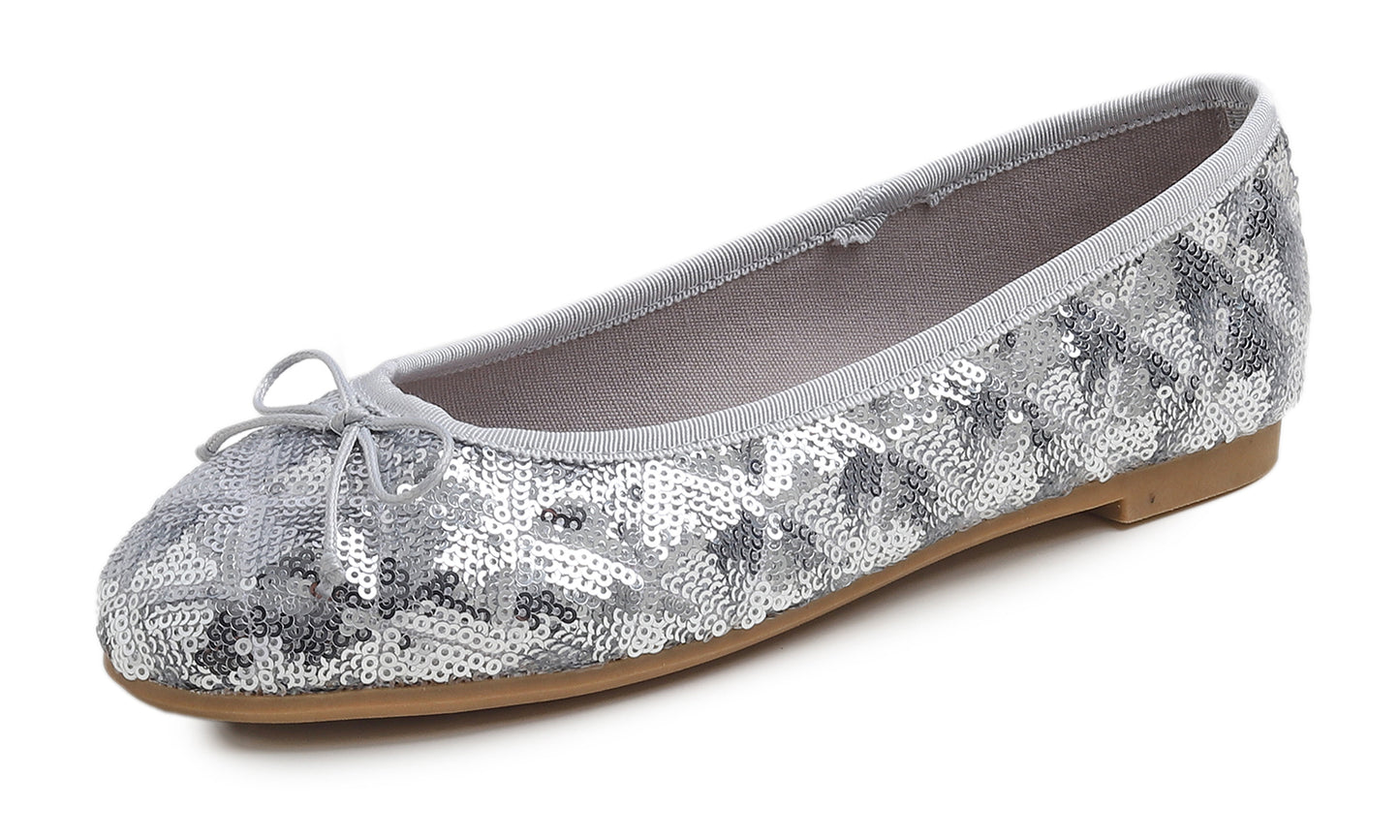 Feversole Women's Bling Soft Cushioned Comfort Flats Sparkle Party Ballets Sequin Diamond