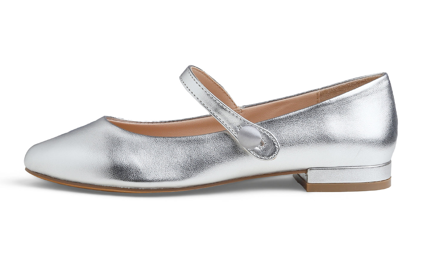 Feversole Slip-On Flat - Silver