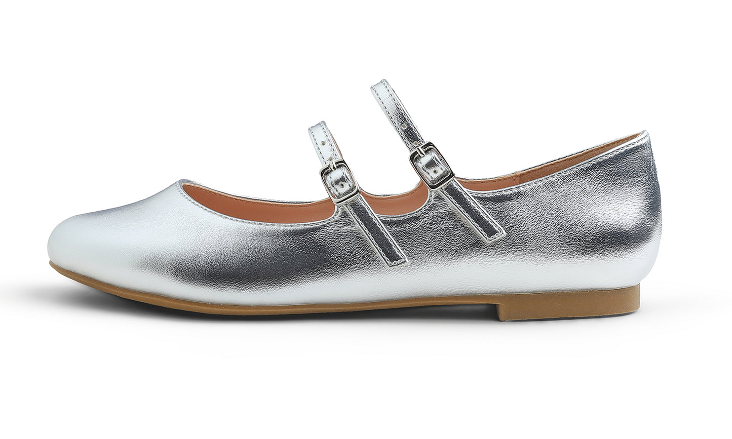 Feversole Slip-On Flat - Silver