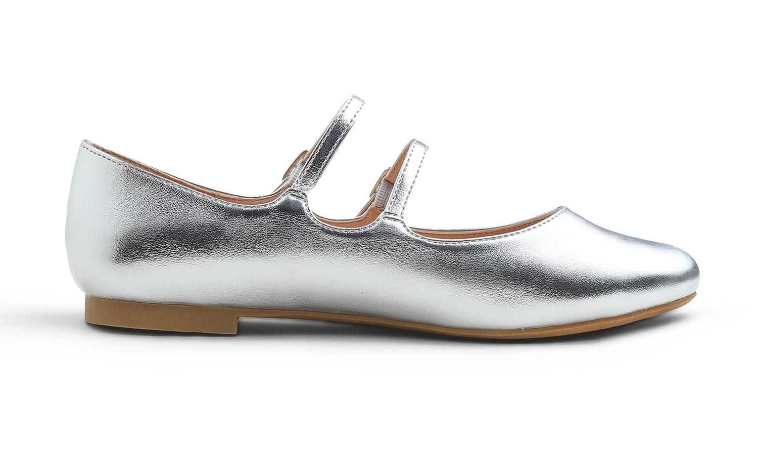 Feversole Mary Jane Flat - Silver