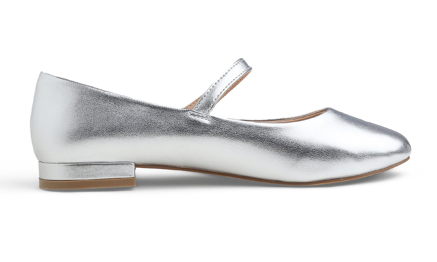 Feversole Slip-On Flat - Silver