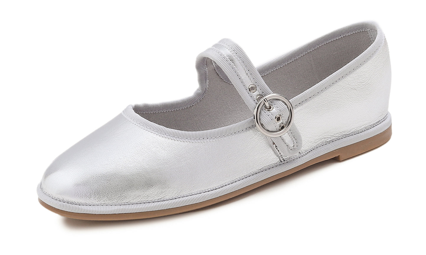 Feversole Women's Soft Classic Mary Jane Memory Foam Cushioned Comfort Round Toe Metal Buckle Flats Walking Shoes