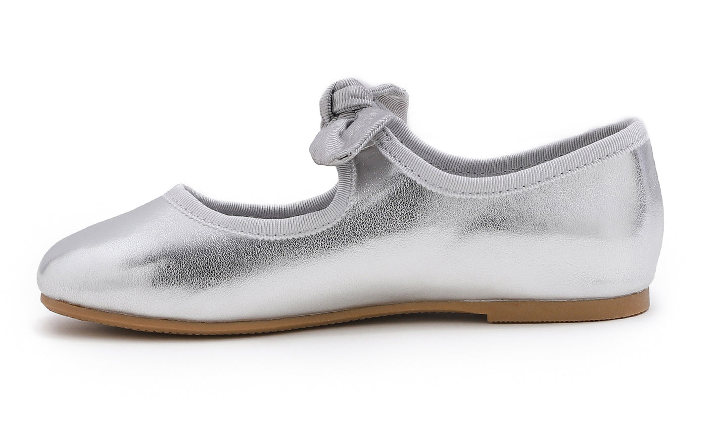 Feversole Girls Cute Dress Mary Jane Shoes Little Kids Casual Buckle Strap Flats Vegan Leather Bow Elastic