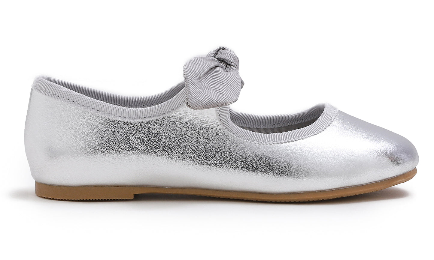 Feversole Girls Cute Dress Mary Jane Shoes Little Kids Casual Buckle Strap Flats Vegan Leather Bow Elastic