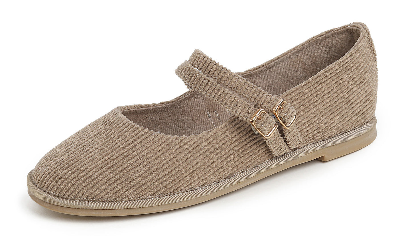 Feversole Women's Soft Classic Mary Jane Memory Foam Cushioned Comfort Round Toe Metal Buckle Flats Walking Shoes