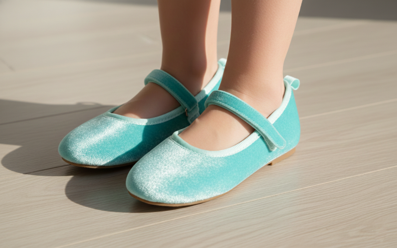 Feversole Girls Cute Dress Mary Jane Shoes Soft Party Holiday Ballet Flats Velvet