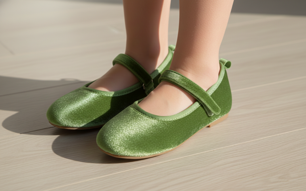 Feversole Girls Cute Dress Mary Jane Shoes Soft Party Holiday Ballet Flats Velvet