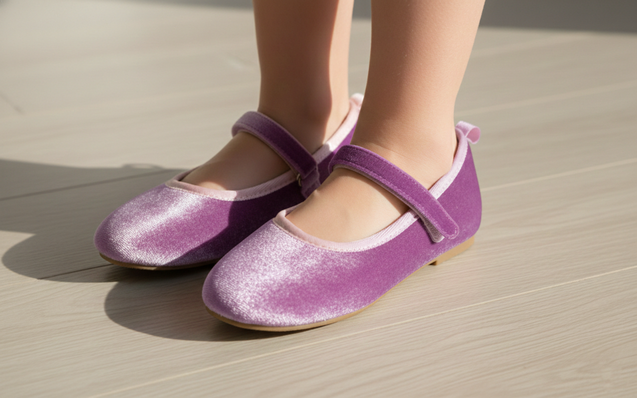 Feversole Girls Cute Dress Mary Jane Shoes Soft Party Holiday Ballet Flats Velvet