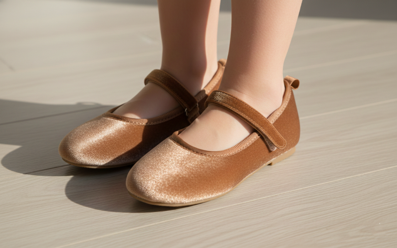 Feversole Girls Cute Dress Mary Jane Shoes Soft Party Holiday Ballet Flats Velvet