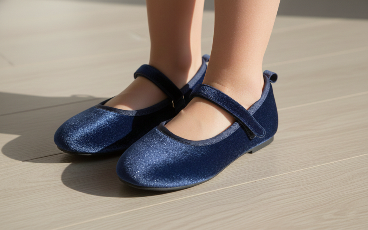 Feversole Girls Cute Dress Mary Jane Shoes Soft Party Holiday Ballet Flats Velvet