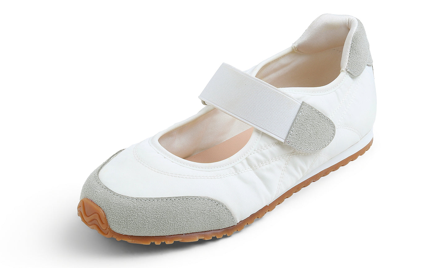 Feversole Mary Jane Flat - White