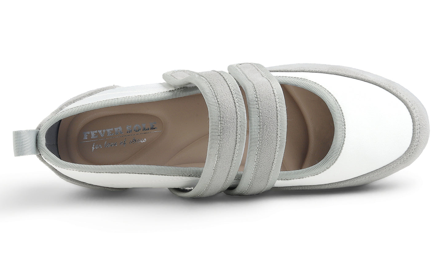 Feversole Mary Jane Flat - White