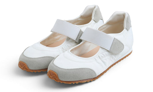 Fevrsole Women's Cushion Padded Sport Wide Toe Box Mary Jane Comfort Casual Soft Fabric Genuine Suede Ballet Sneakers