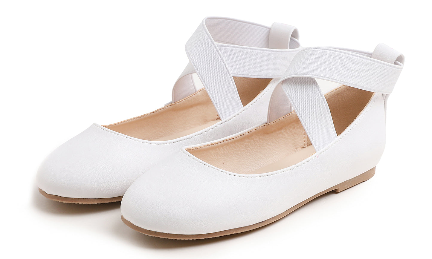 Feversole Girls Cute Dress Mary Jane Shoes Soft Party Holiday Ballet Flats Ankle Strap Vegan Leather