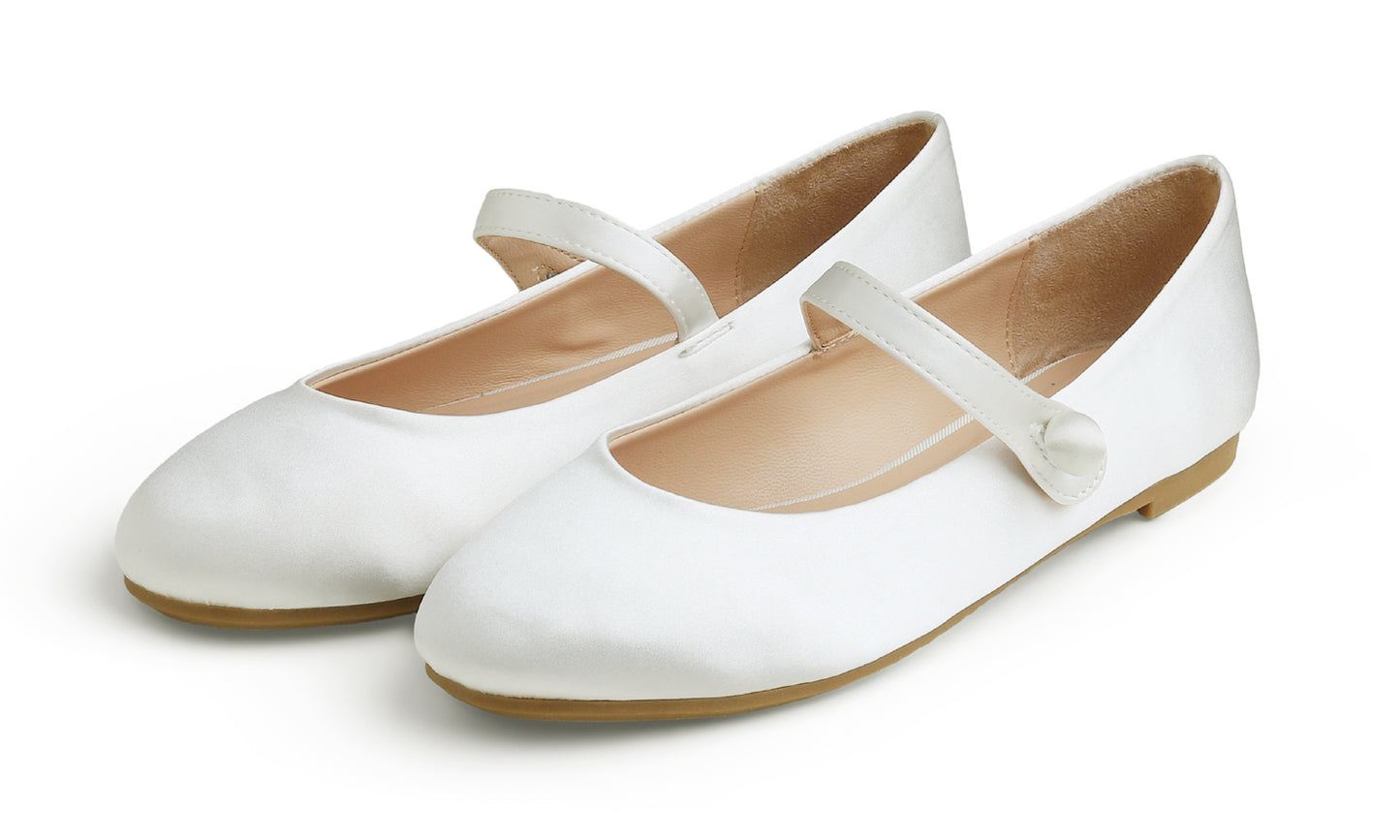 Feversole Mary Jane Flat - White