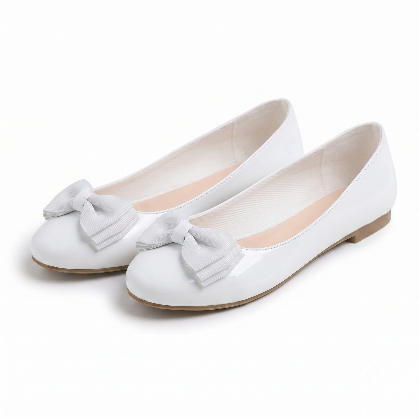Feversole Women's Round Toe Cute Bow Trim Ballet Flats