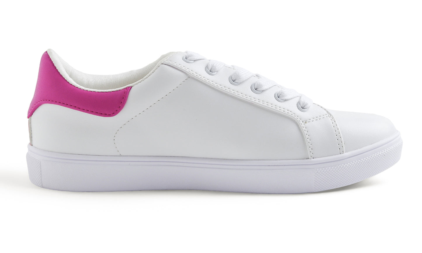 Feversole Women's Featured PU Leather Colorful Lace Up Sneaker Star