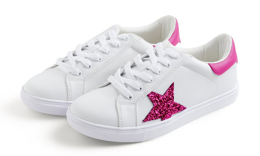 Feversole Women's Featured PU Leather Colorful Lace Up Sneaker Star