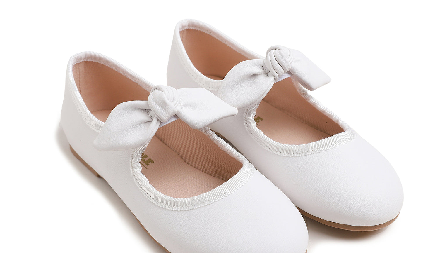 Feversole Girls Cute Dress Mary Jane Shoes Little Kids Casual Buckle Strap Flats Vegan Leather Bow Elastic