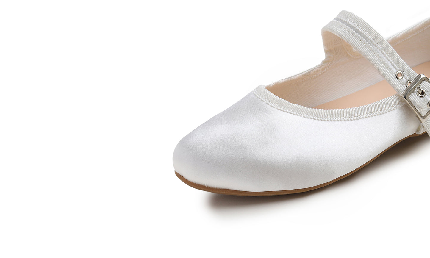 Feversole Women's Soft Cushion Extra Padded Comfort Round Toe Mary Jane Metal Buckle Fashion Ballet Flats Walking Shoes