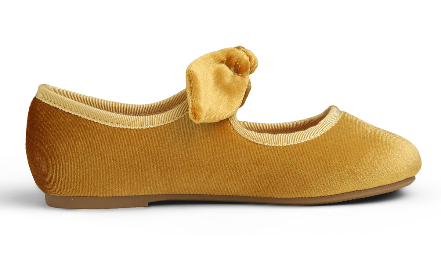 Feversole Girls Cute Dress Mary Jane Shoes Little Kids Casual Buckle Strap Flats Velvet Bow Elastic