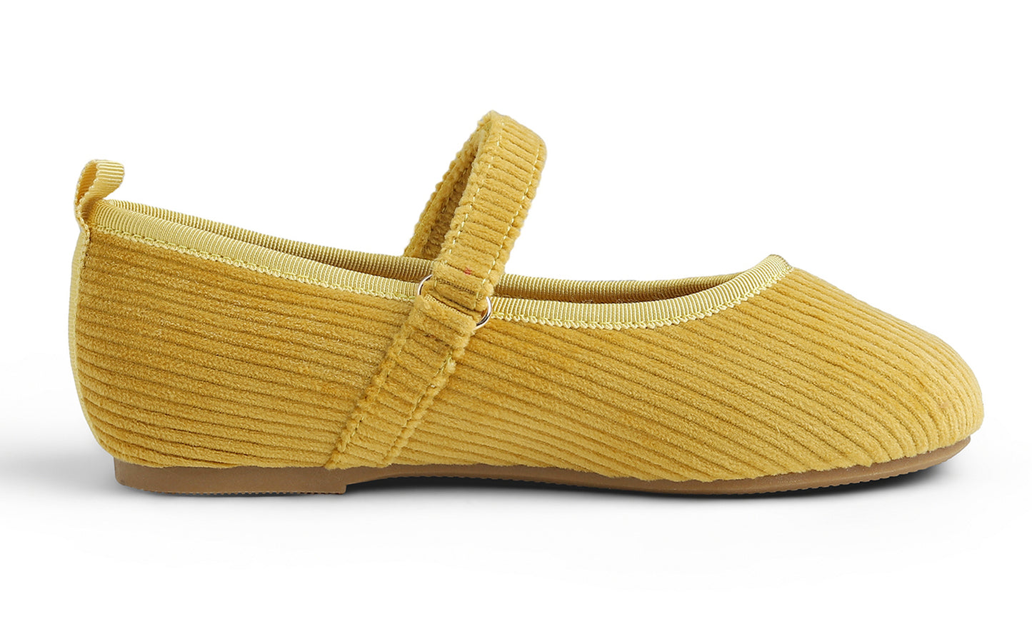 Feversole Girls Cute Dress Mary Jane Shoes Soft Sunday Holiday Ballet Flats Corduroy