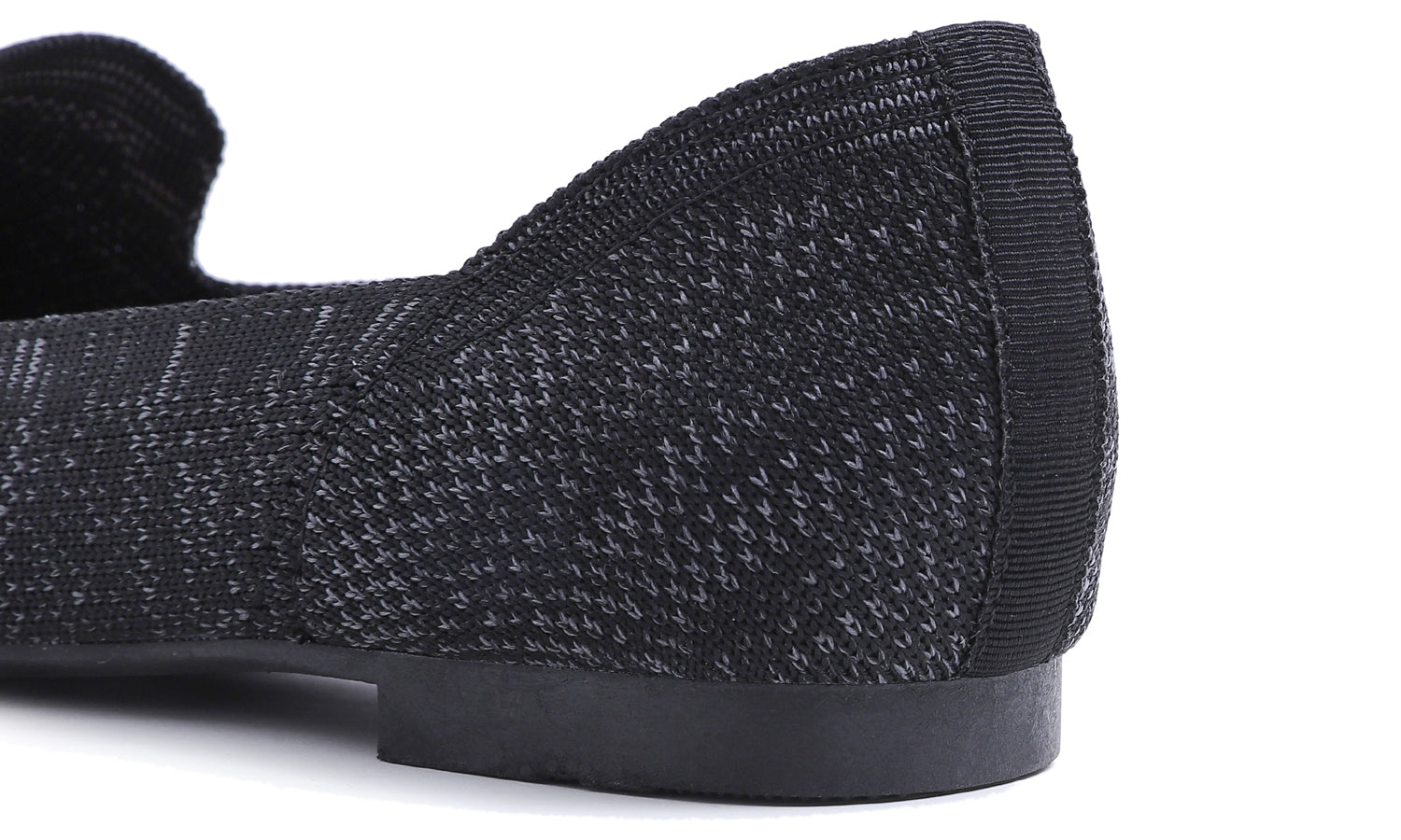 Feversole Women's Woven Fashion Breathable Knit Flat Shoes Black Mixed Loafer