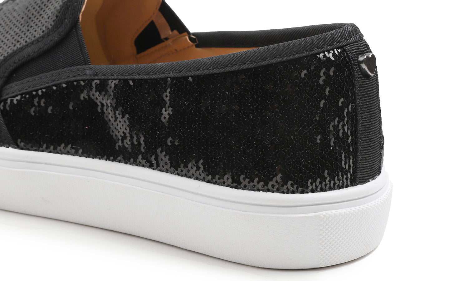 Feversole Women's Black Sequin Slip On Sneaker Casual Flat Loafers