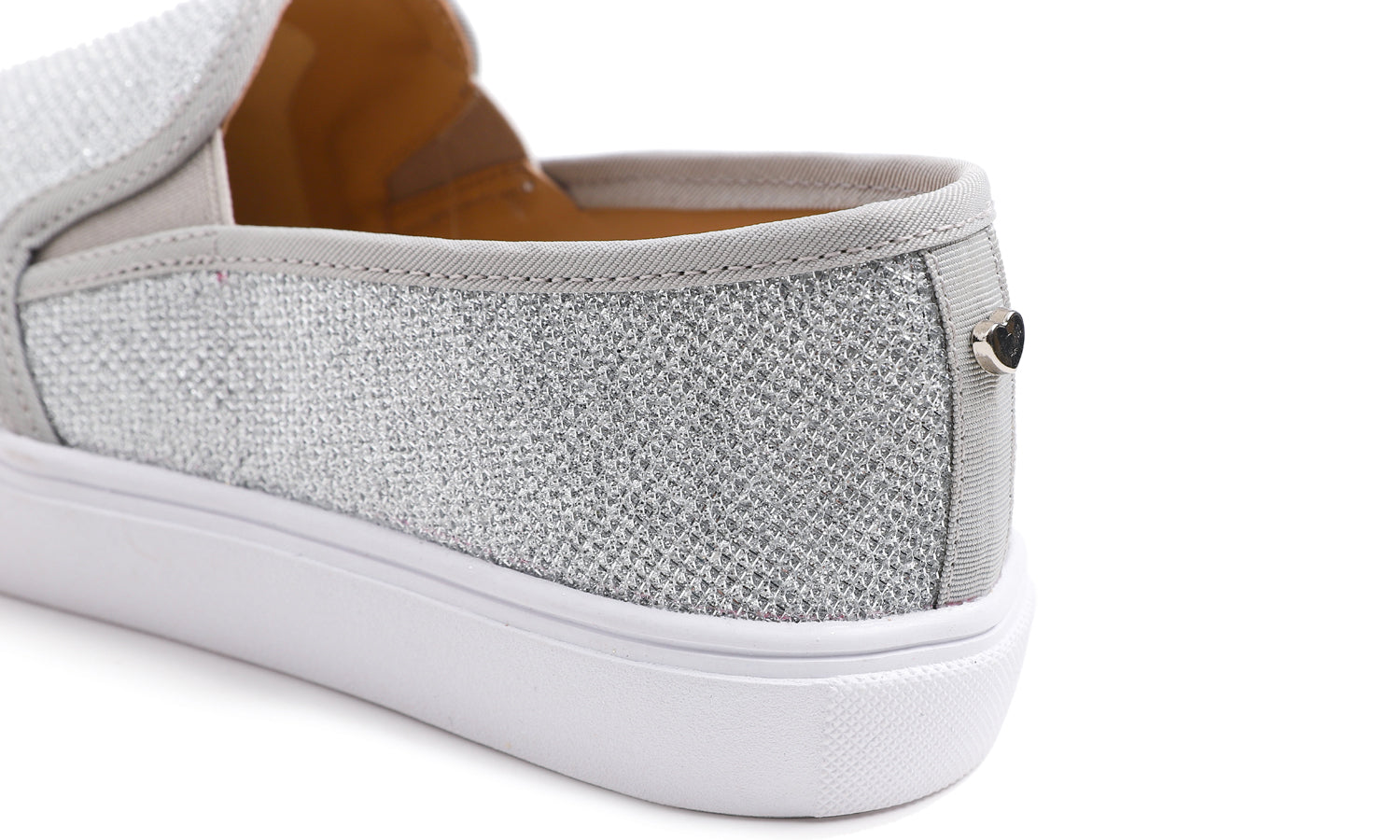 Feversole Women's Lurex Silver Slip On Sneaker Casual Flat Loafers