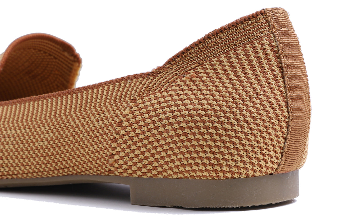 Feversole Women's Woven Fashion Breathable Knit Flat Shoes Tan Mixed Loafer