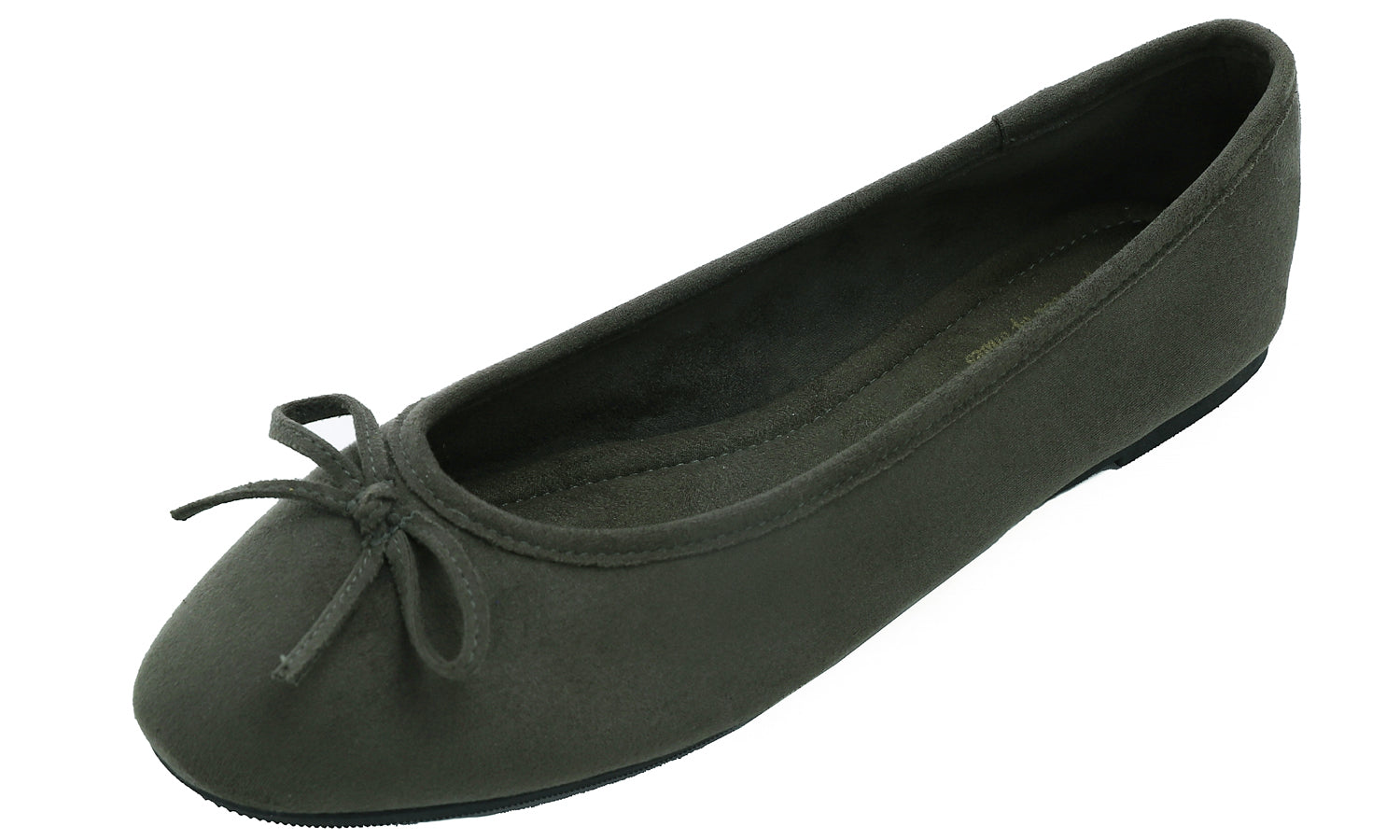 Feversole Women's Macaroon Faux Suede Memory Foam Cushion Insock Soft Ballet Flat Olive