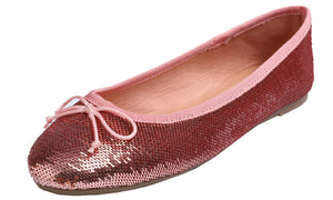 Feversole Women's Sparkle Memory Foam Cushioned Colorful Shiny Ballet Flats Rose Gold Sequin