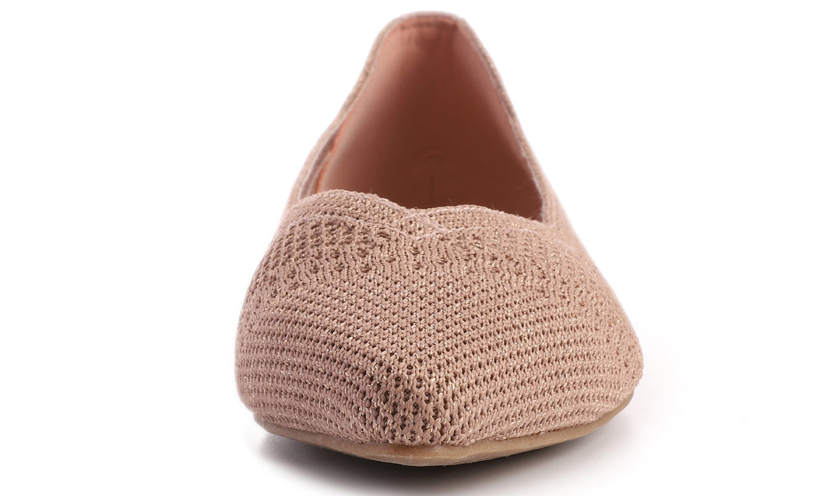 Feversole Womens Woven Fashion Breathable Knit Flat Shoes Pointed Ros 8377