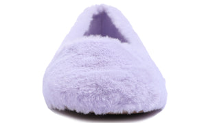 Feversole Women's Fashion Round Toe Puffy Warm Comfort Home Indoor Winter Soft Ballet Slippers Lavender Purple Plush