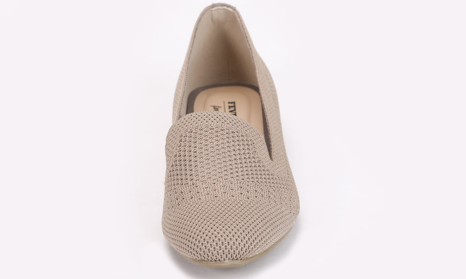 Feversole Women's Woven Fashion Breathable Knit Flat Shoes Khaki Loafer