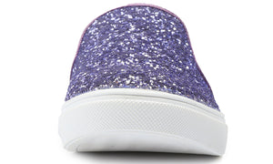 Feversole Women's Glitter Lavender Slip On Sneaker Casual Flat Loafers