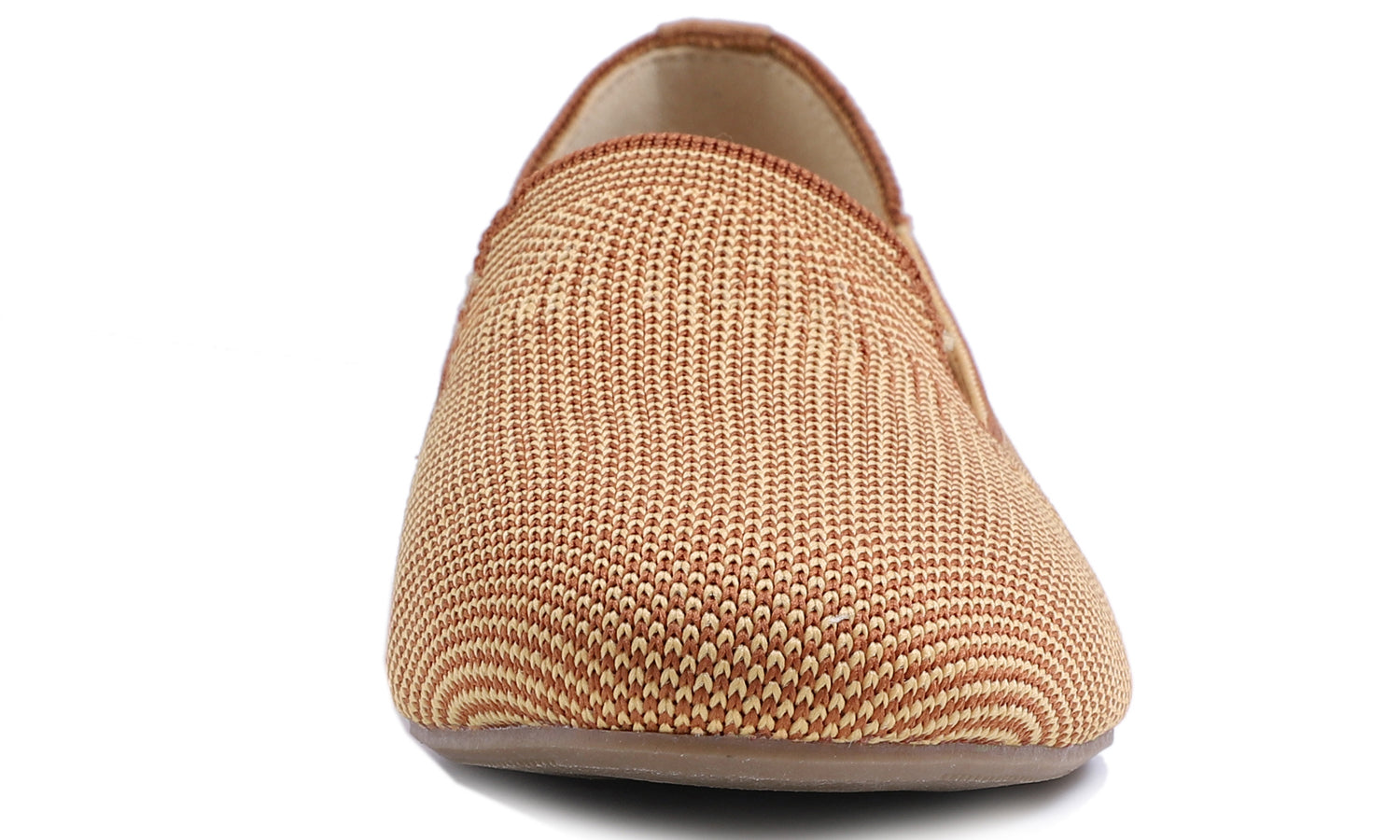 Feversole Women's Woven Fashion Breathable Knit Flat Shoes Tan Mixed Loafer