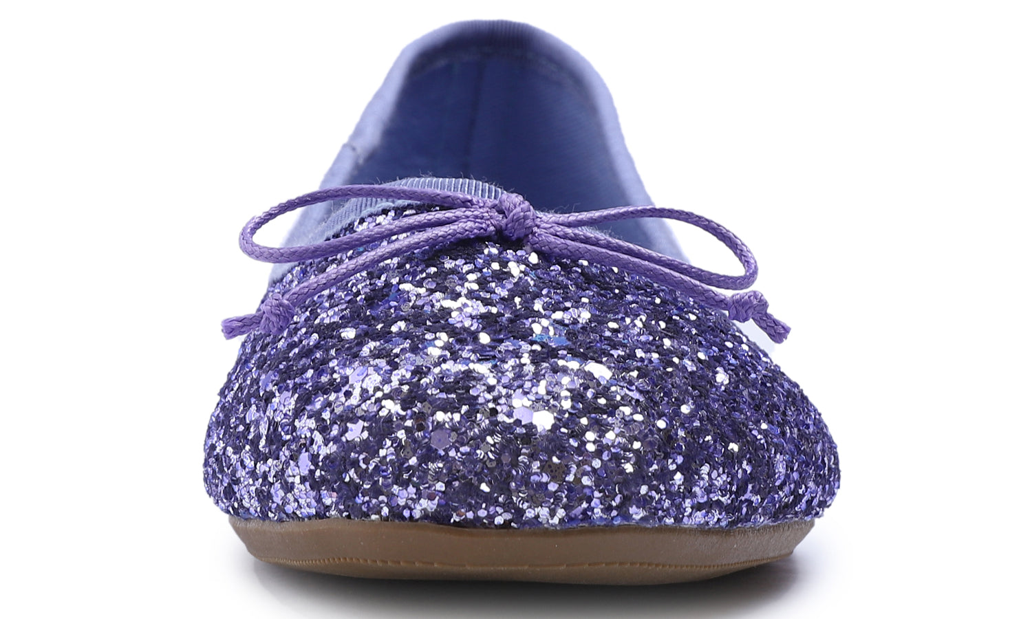 Feversole Women's Sparkle Memory Foam Cushioned Colorful Shiny Ballet Flats Glitter Lavender Purple