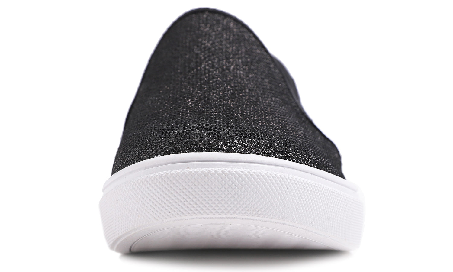 Feversole Women's Lurex Black Slip On Sneaker Casual Flat Loafers